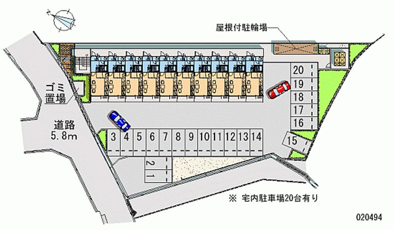 レオパレスパルフェⅡ 月極駐車場