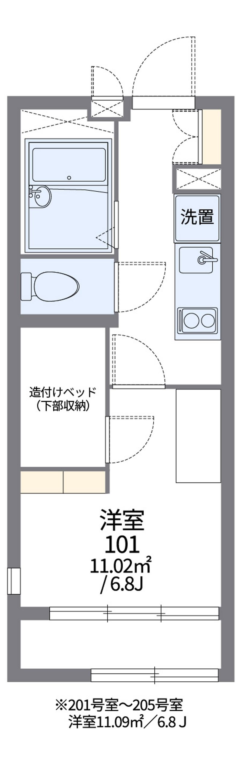 レオパレスＢＯＮＨＥＵＲ弐番館 間取図