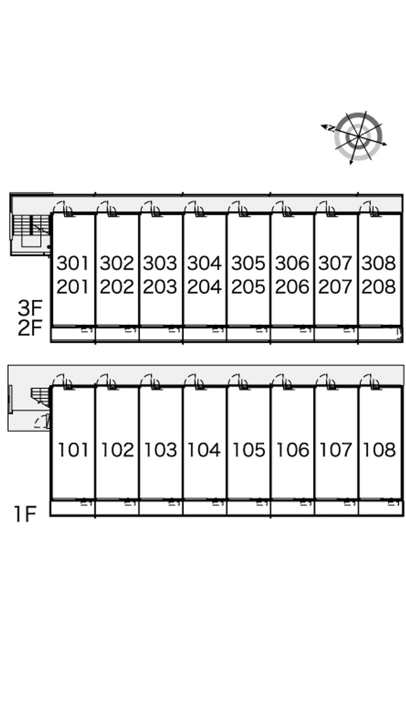 レオパレスイーストビレッジ２ 間取配置図