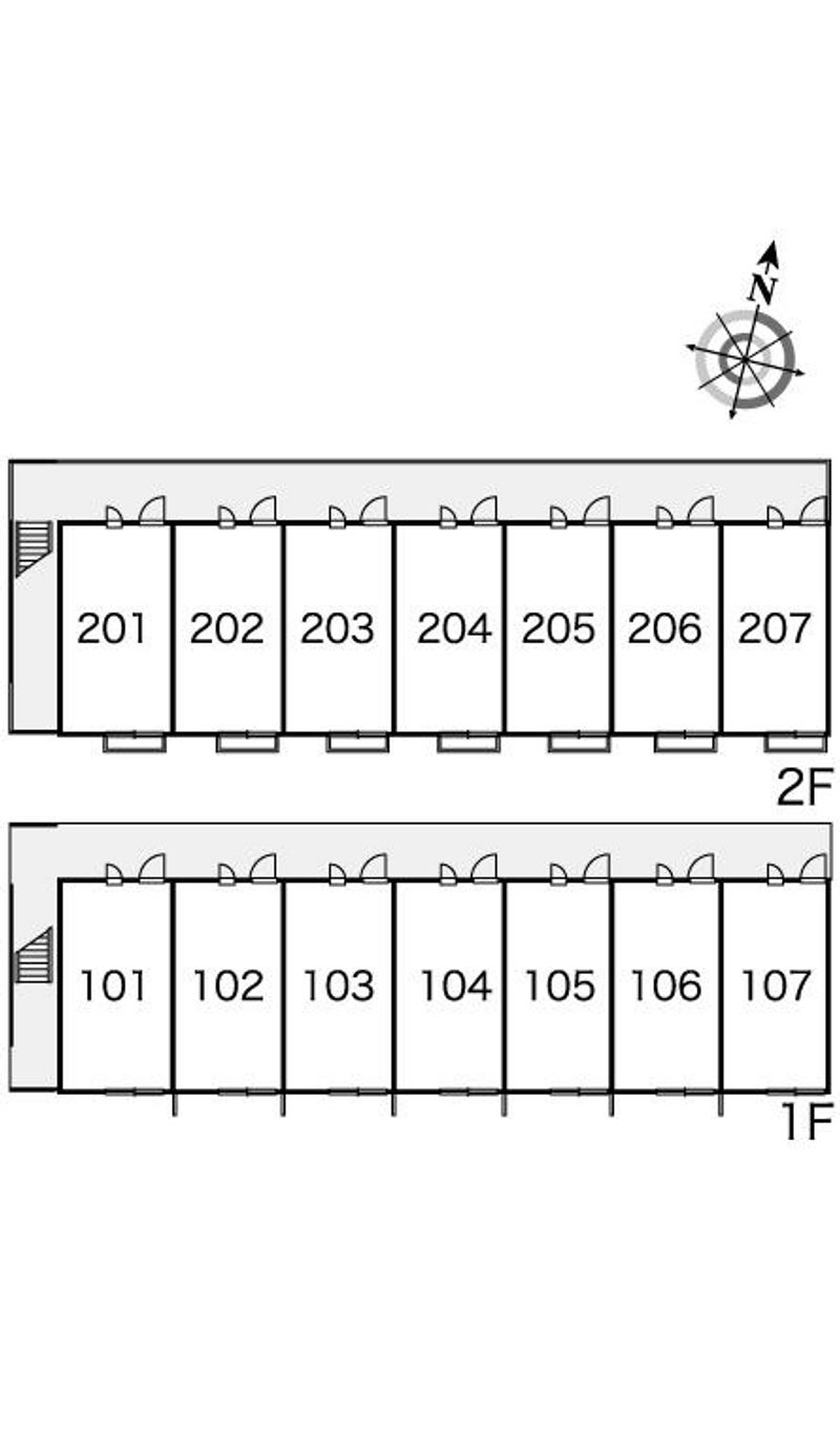 レオパレスウィング篠栗 間取配置図