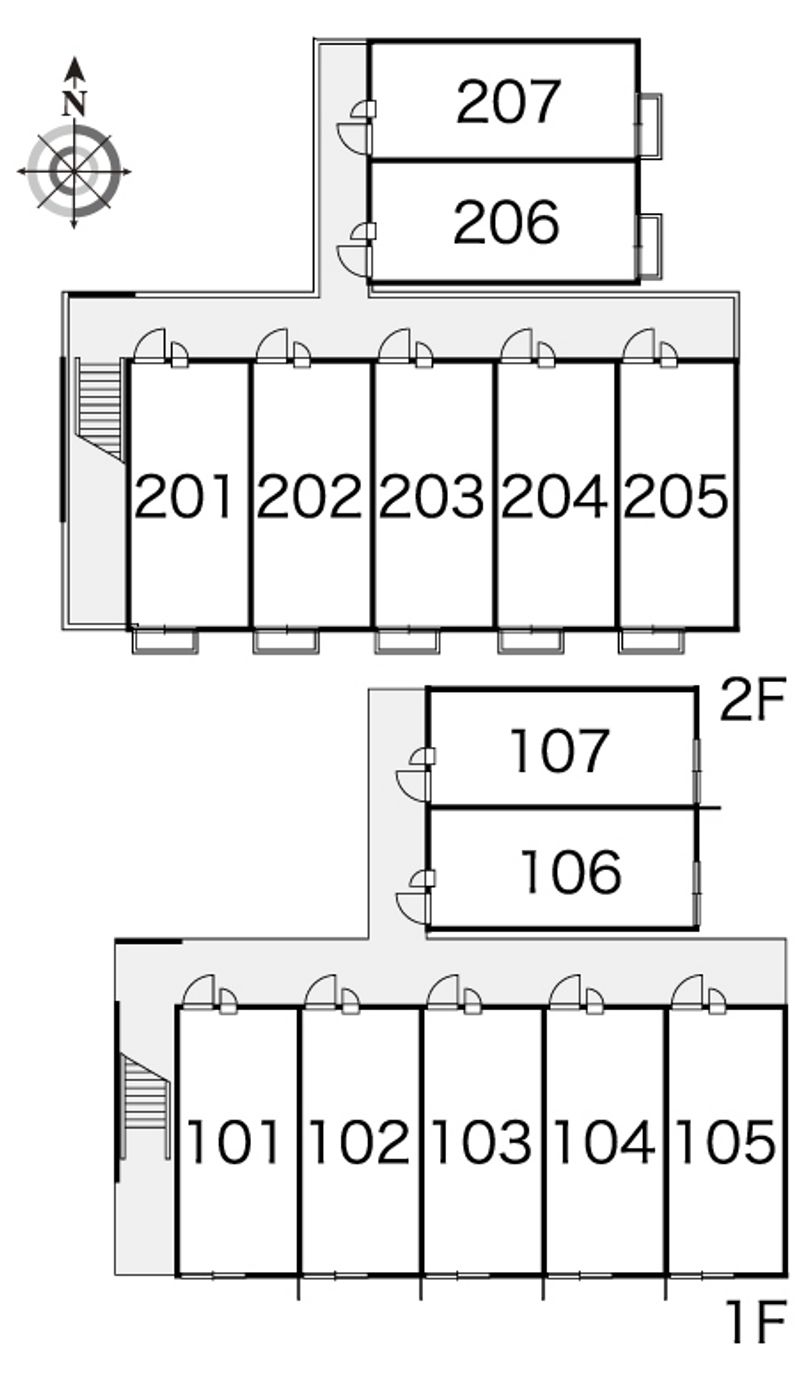 レオパレス中川２１３ 間取り配置図