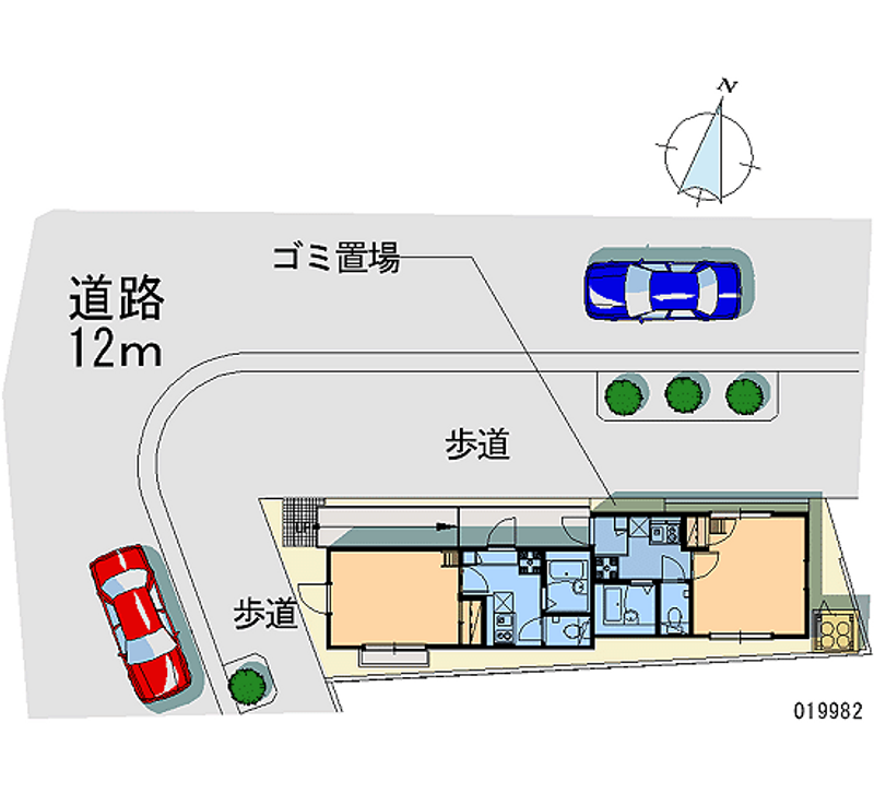 レオパレスプチベルク参番館 区画図