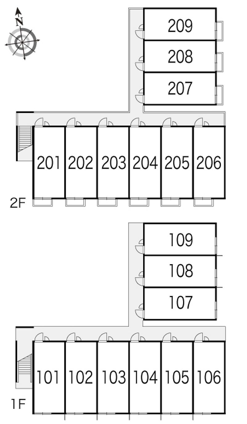 レオパレス緑花台 間取り配置図