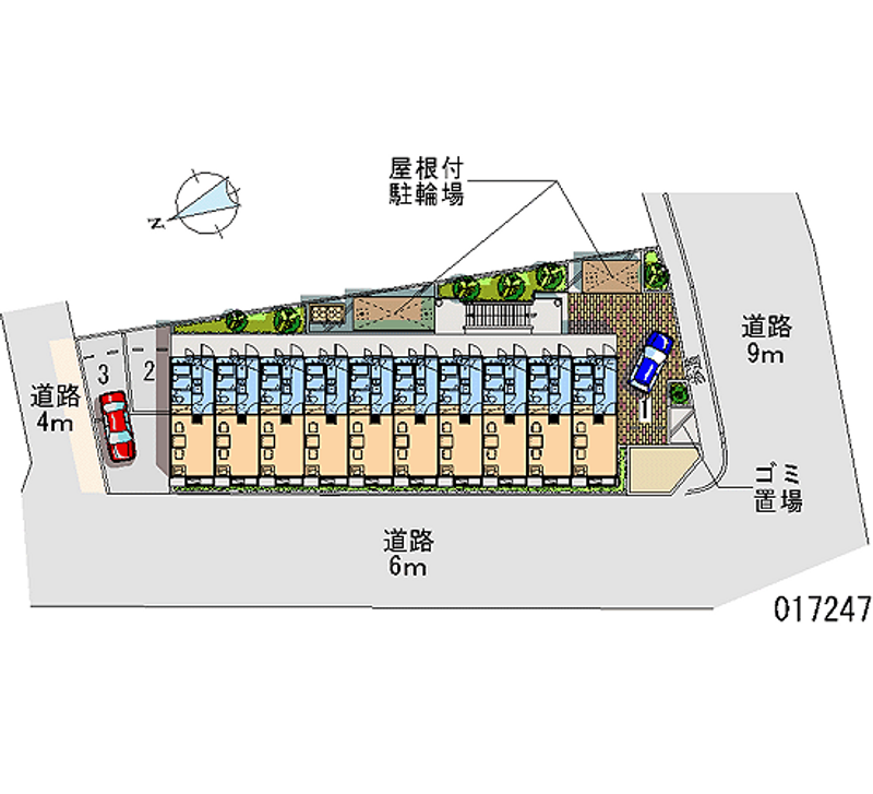 レオパレスさつき弐番館 月極駐車場