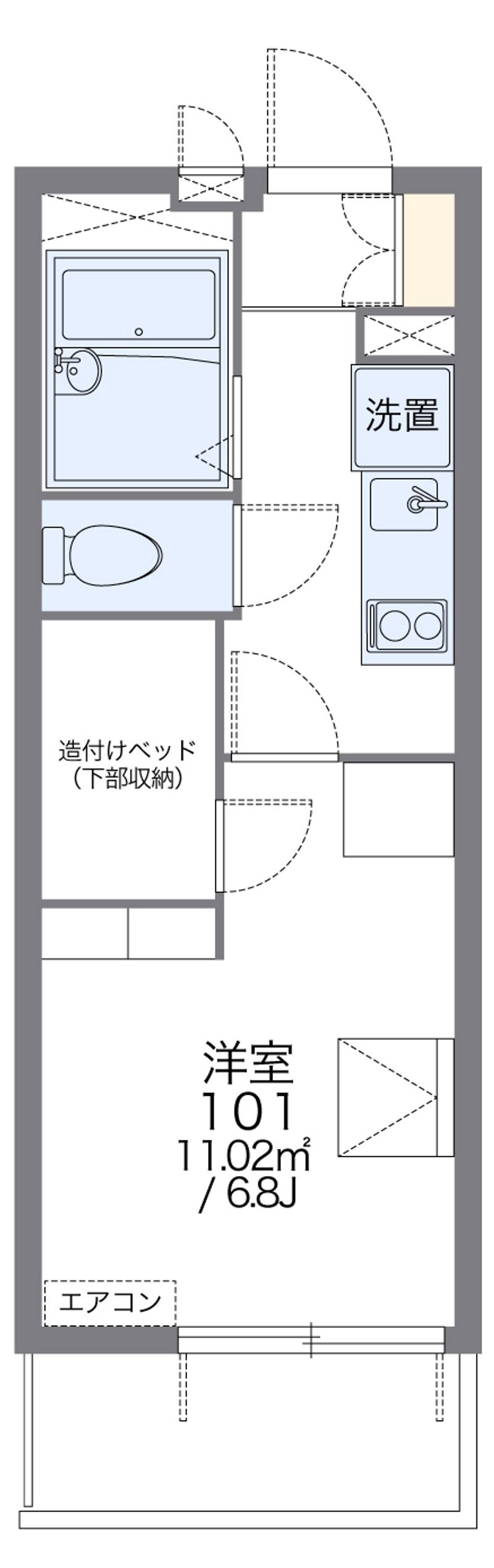 レオパレスレグルス八幡 間取図