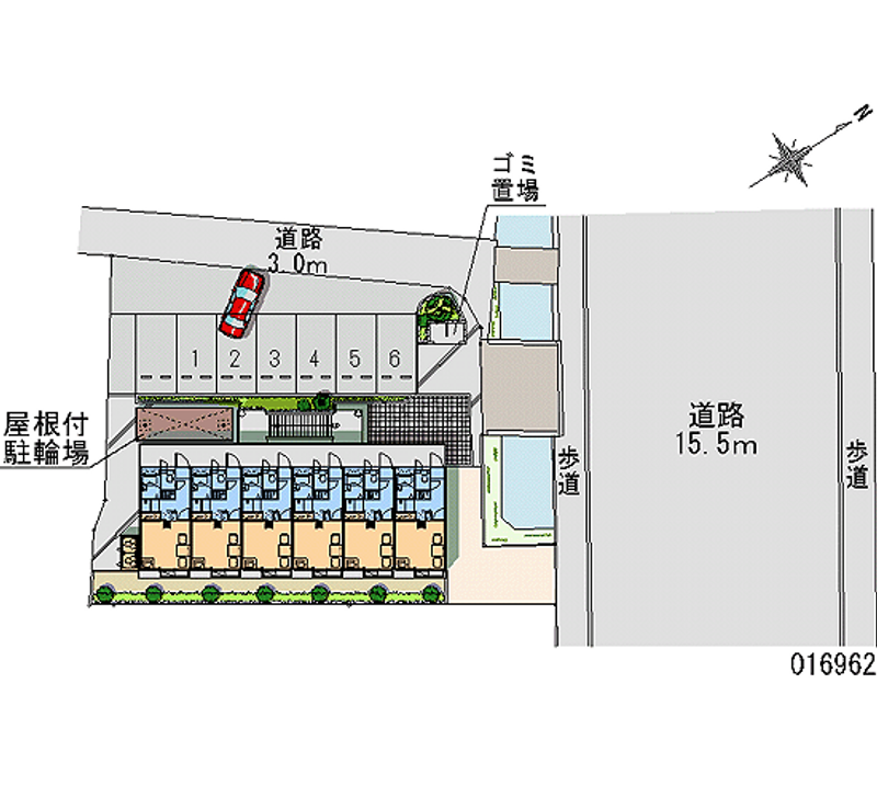 レオパレスふれあい 月極駐車場