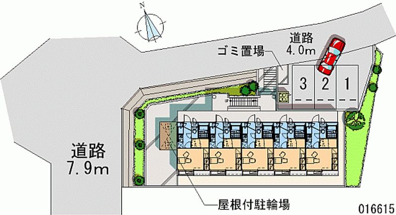 レオパレスパルティール 月極駐車場