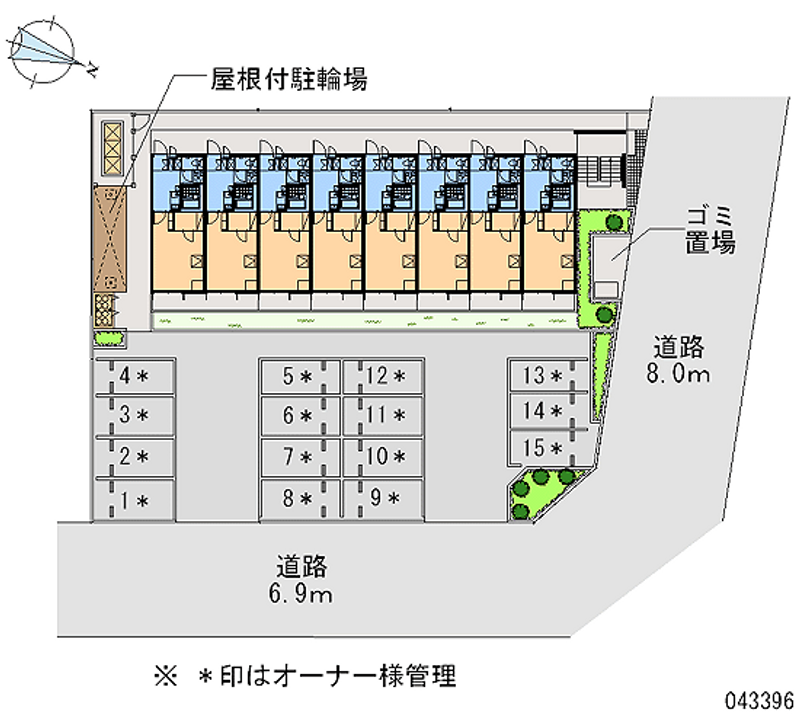 レオパレスルームス北越 区画図