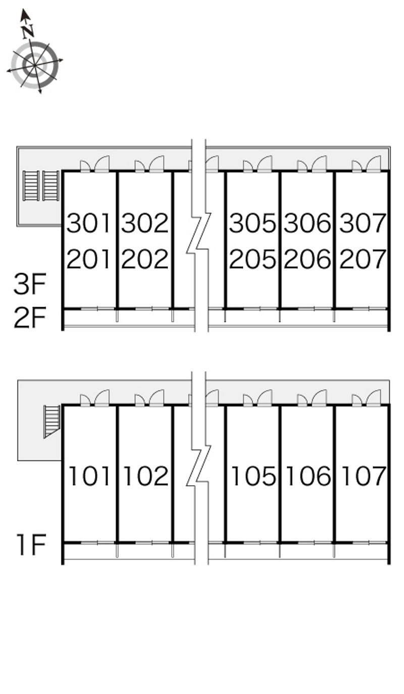 レオパレスプランドール八ヶ崎 間取り配置図
