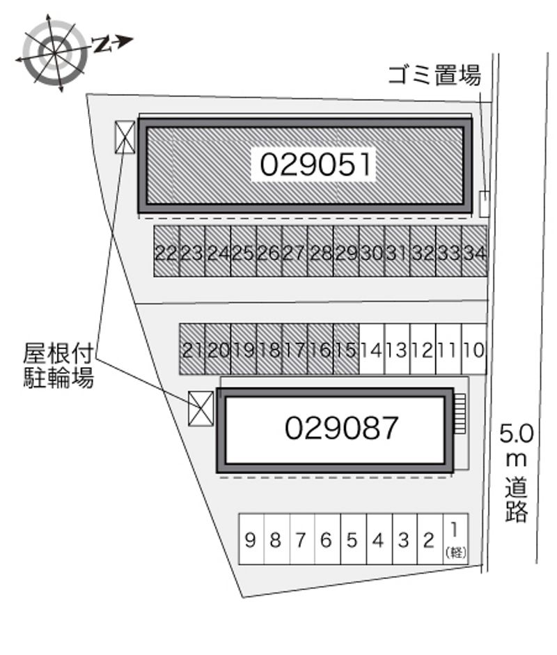 レオパレスグリーンハイツ平内Ａ 配置図