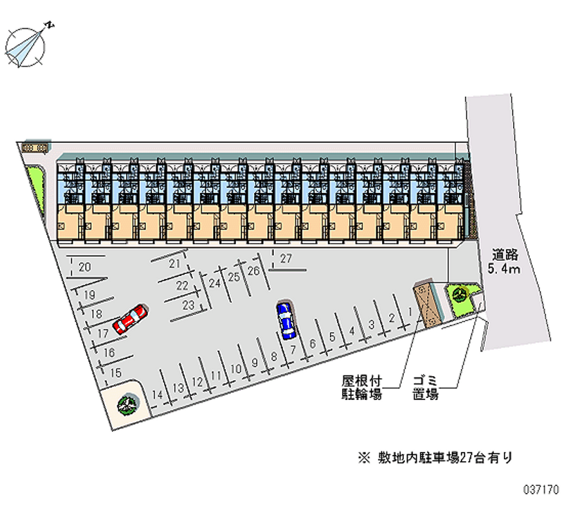 レオパレスミラクⅡ 月極駐車場