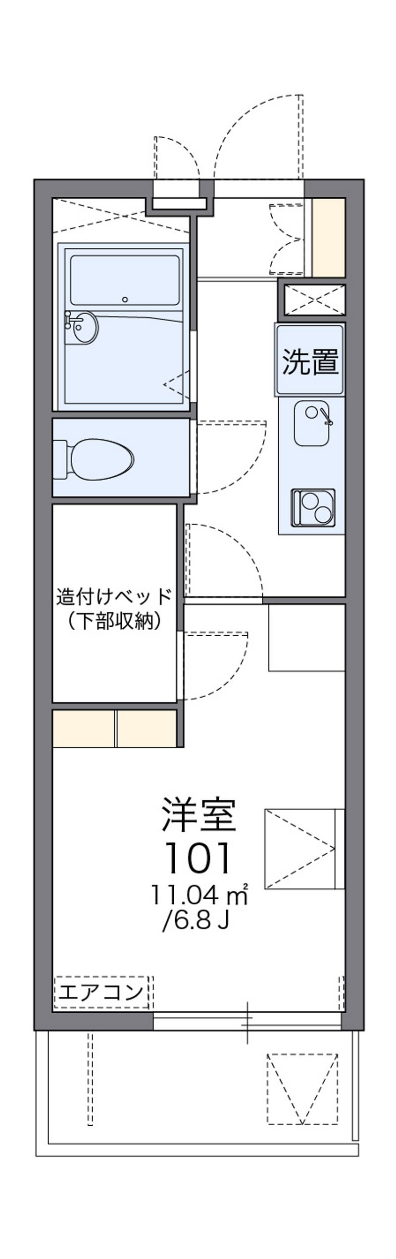 レオパレスパセオ栗平 間取図