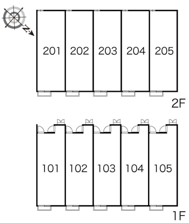 レオパレス旭ヶ丘Ⅱ 間取り配置図