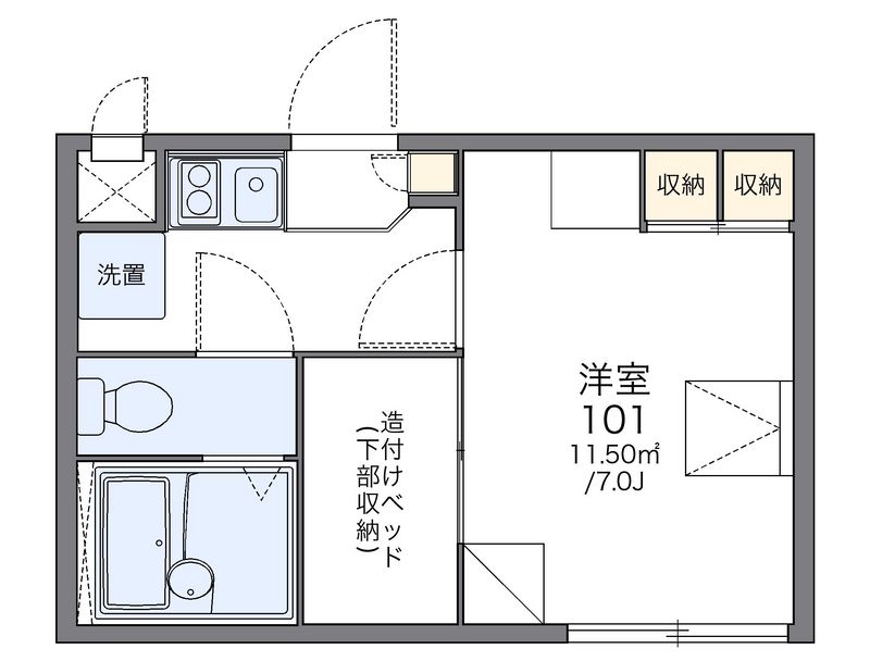 レオパレスクレール千代川 間取図