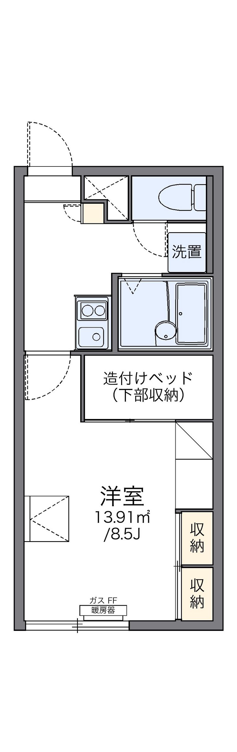 レオパレスアクシス北郷 間取図