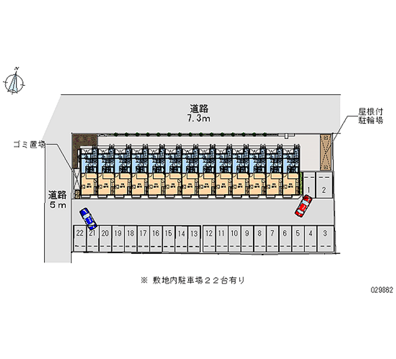 レオパレスメルベーユ 月極駐車場