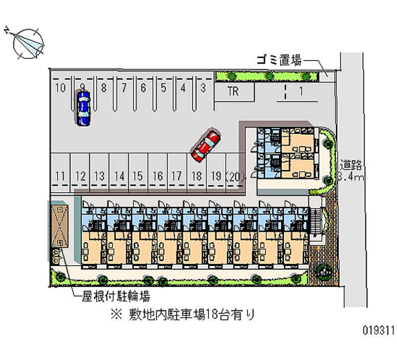 レオパレスみなみかぜ 月極駐車場