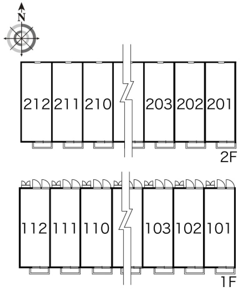 レオパレス中越東 間取配置図
