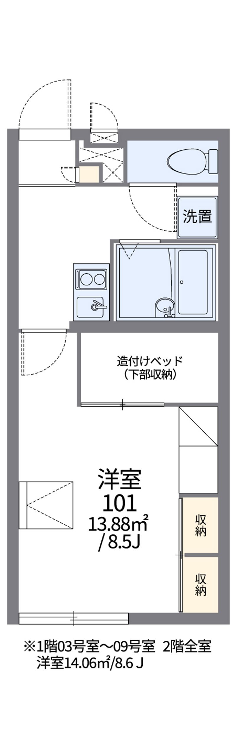 レオパレスＨＩＧＡＳＨＩＮＯ 間取図