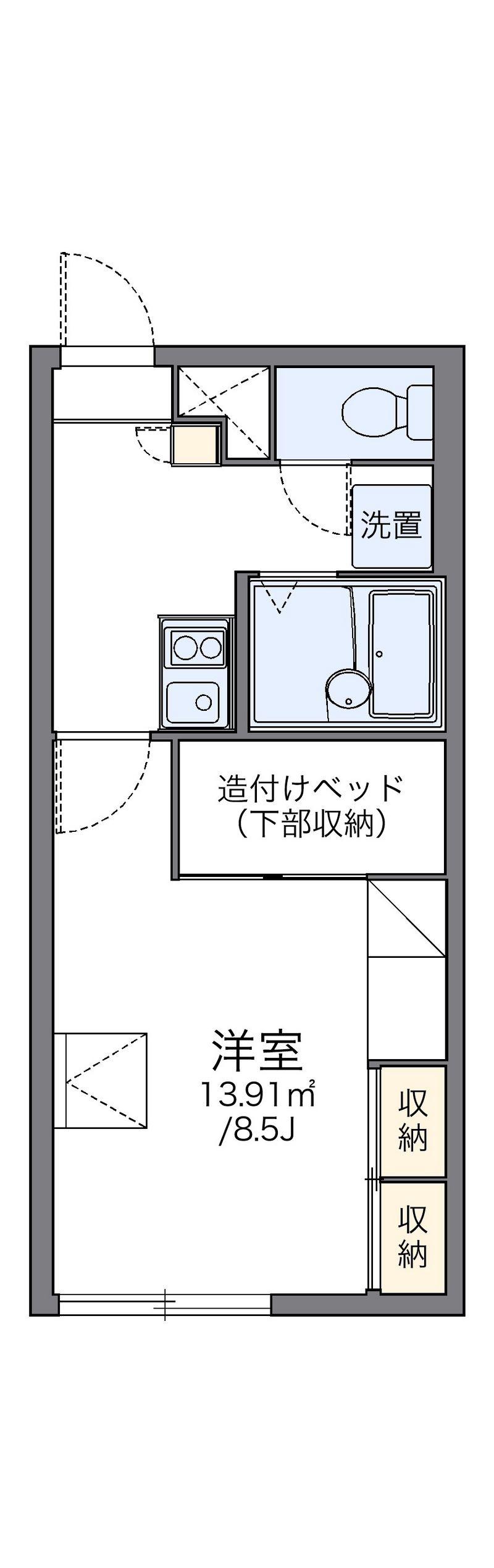 レオパレスハーベストコート見山 間取図