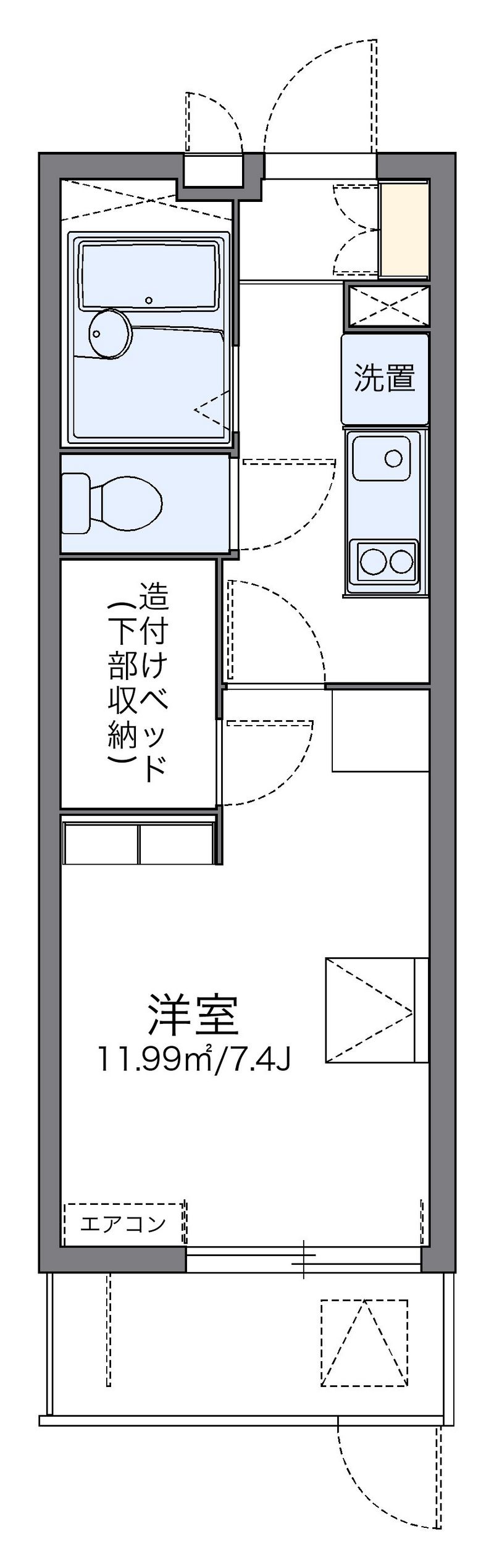 レオパレスライズ　フリー 間取図