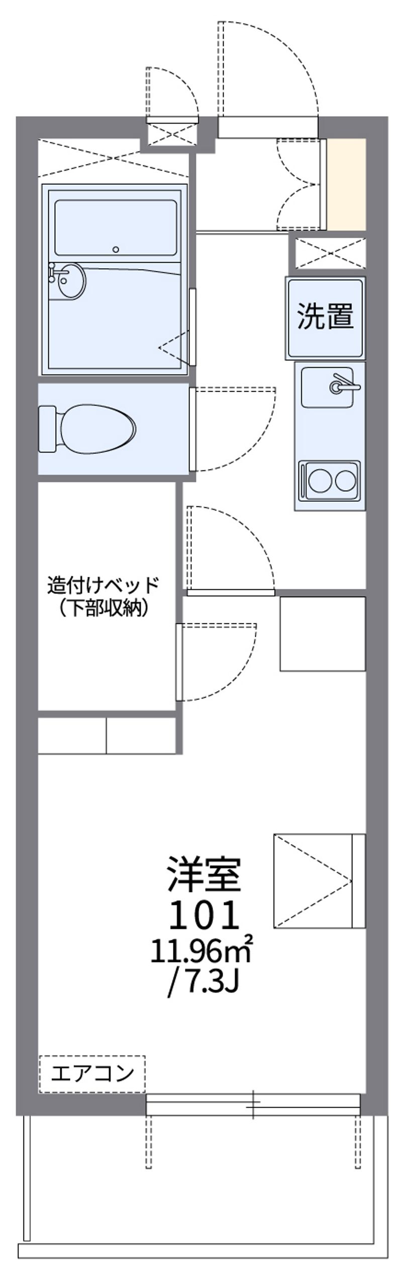レオパレスエクレールＫ　Ⅰ 間取図
