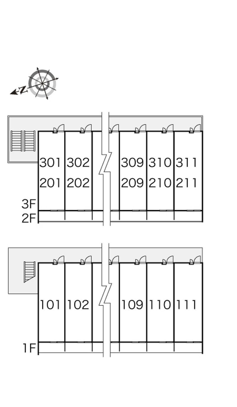 レオパレスリバーパーク 間取配置図