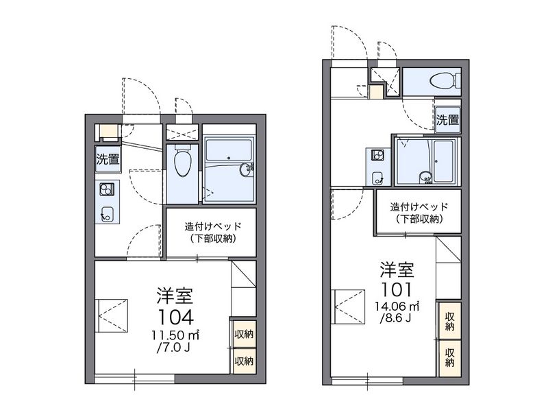 レオパレス如月 間取図