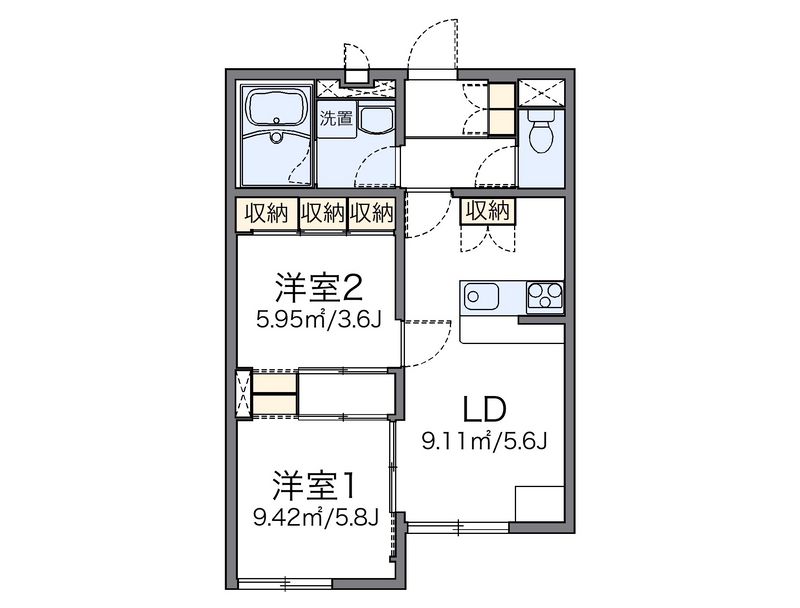 レオパレスＭｅｌａｎｇｅ 間取り