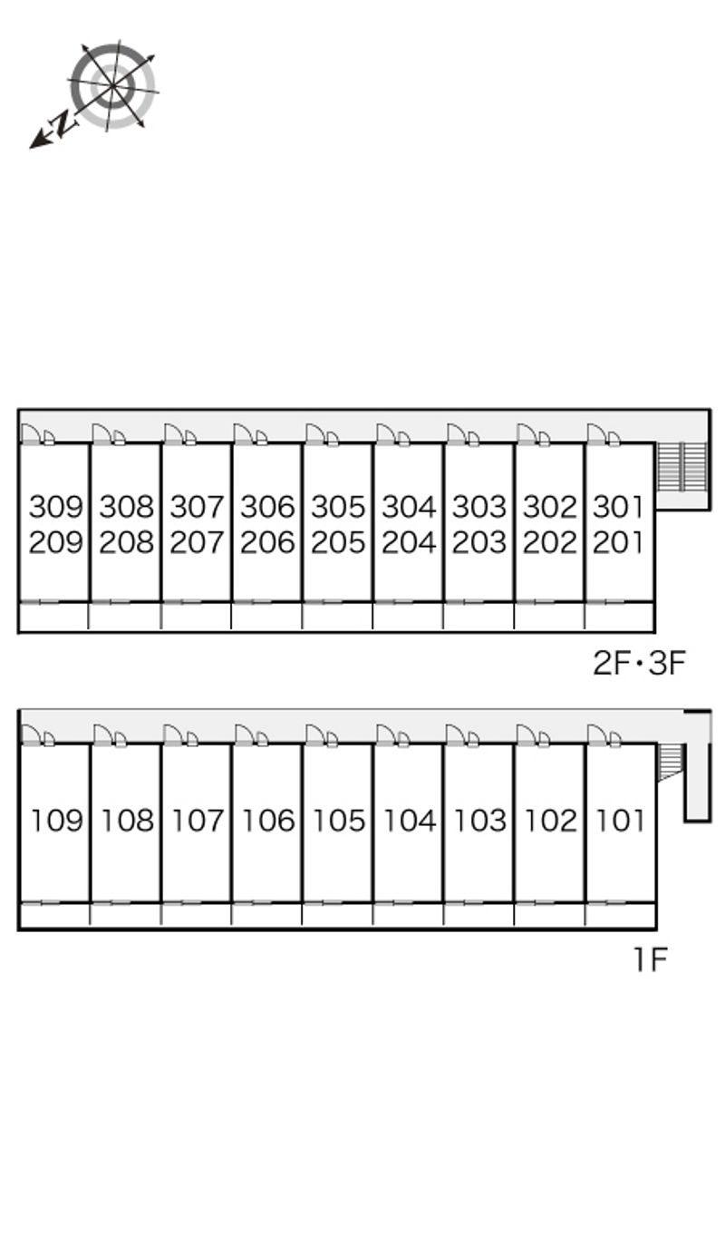 レオパレスＯＲＯＫＵⅡ 間取り配置図