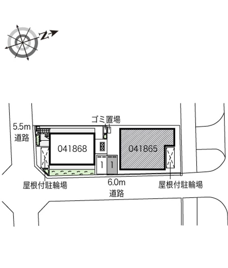 レオパレス鳴尾Ａ 配置図