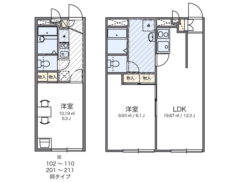 レオパレスかねた 間取図