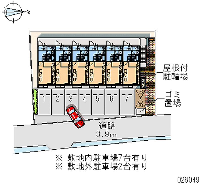 レオパレスノースウエスト橿原Ⅱ 月極駐車場