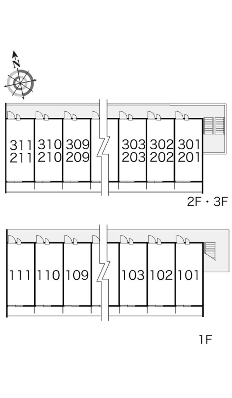 レオパレス牛島本町 間取配置図