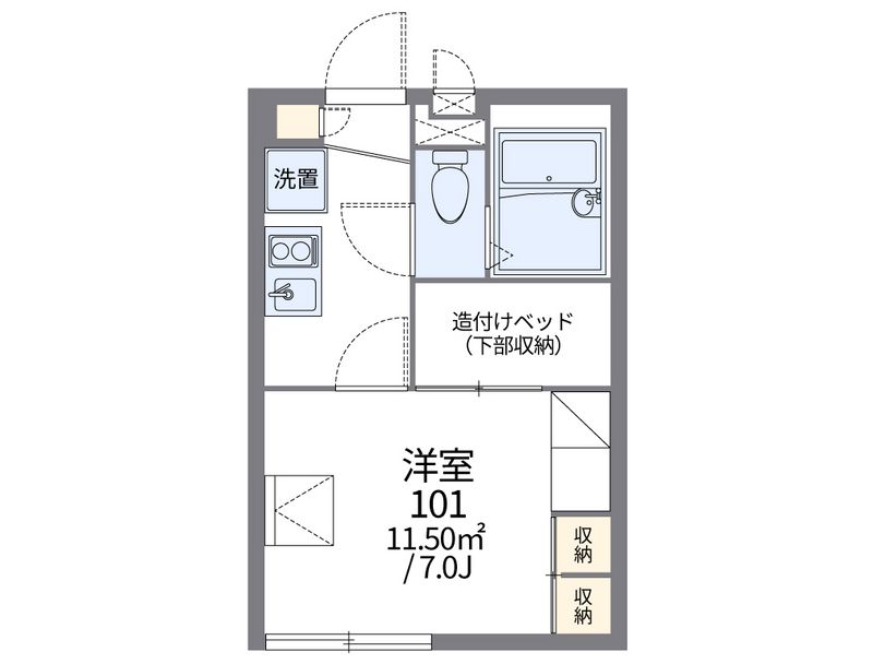 レオパレス牛田南 間取図