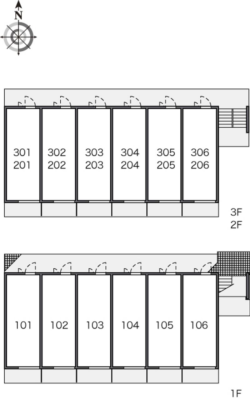 レオパレス長洲西通 間取配置図