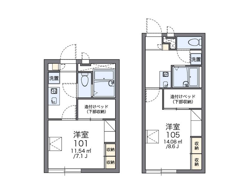レオパレスシェルフィード山越 間取図