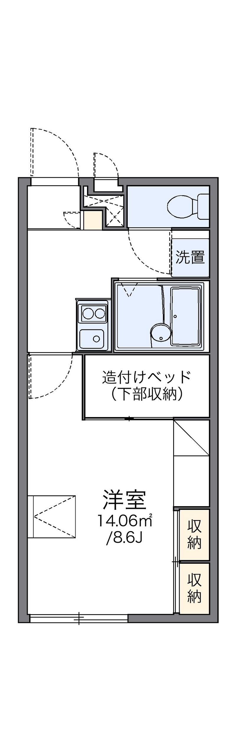 レオパレスメイプルハイム八雲 間取図