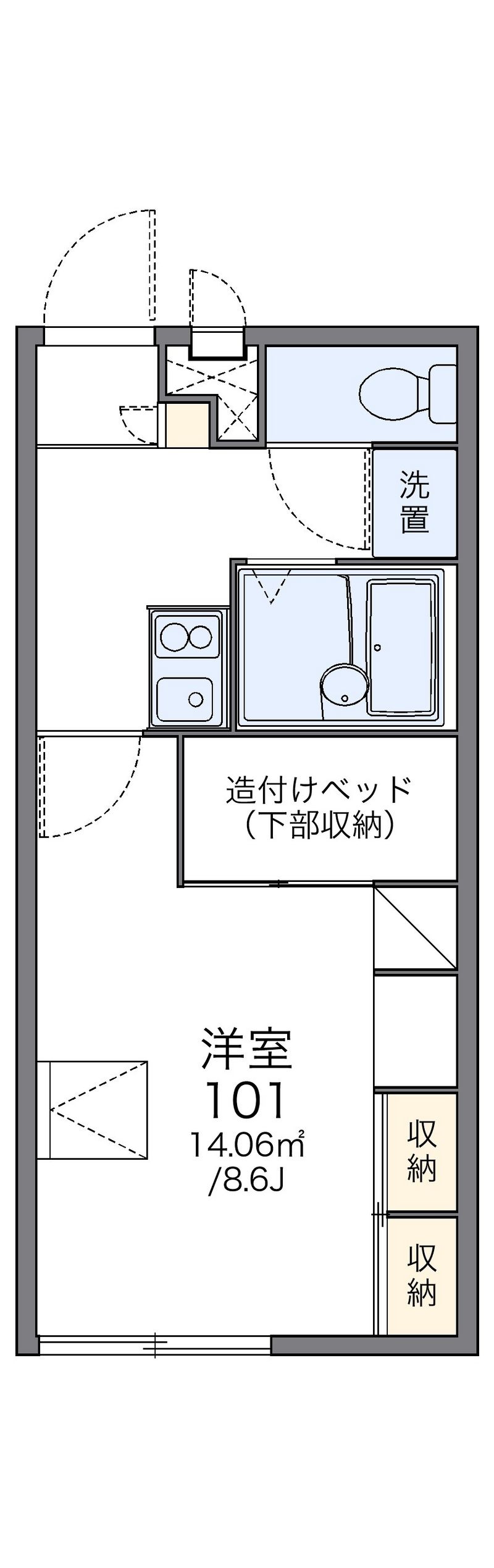 レオパレスリベェールヤマダ２ 間取図