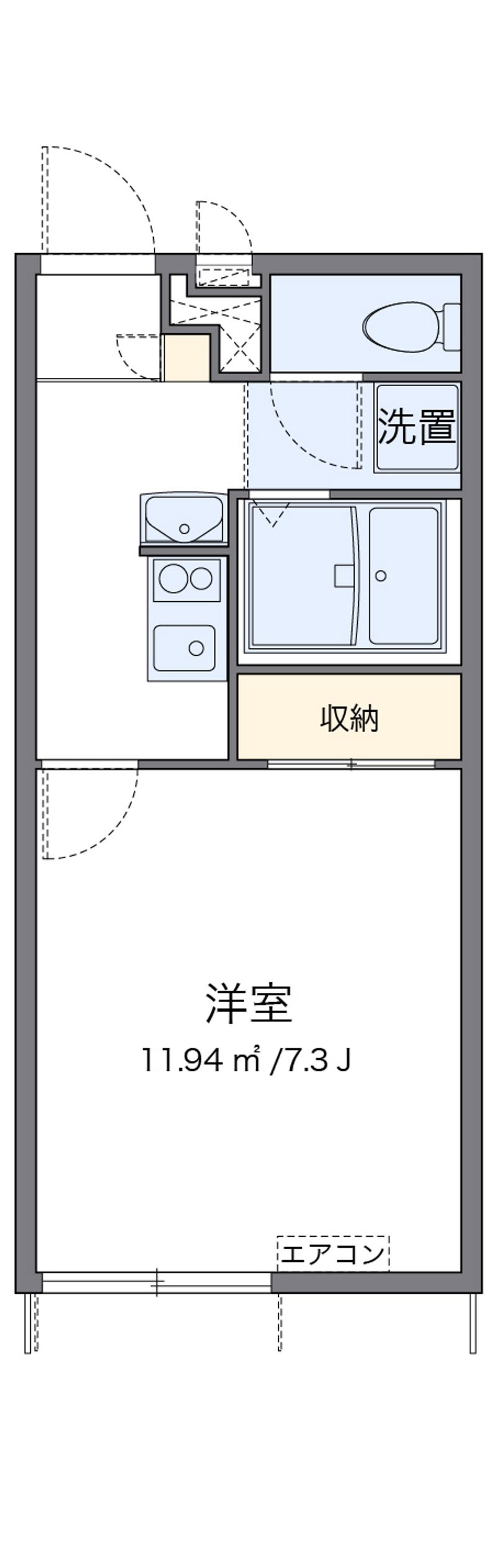 レオパレスウイングコートヤチヨ 間取図
