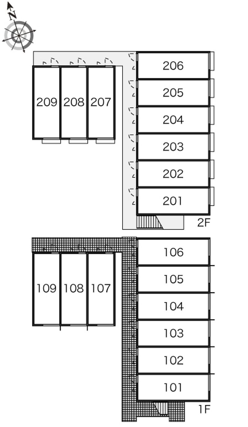 レオパレス栗木コーポ 間取配置図