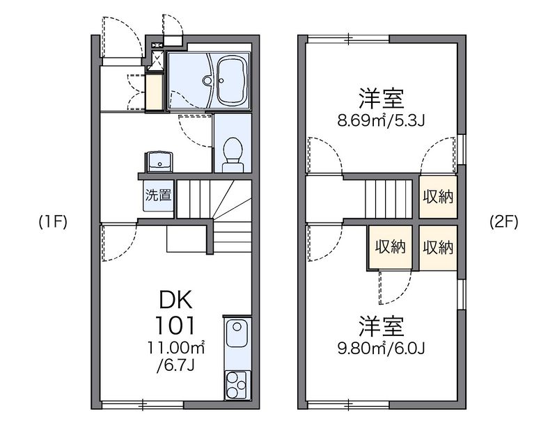 レオパレスアヴェニーレ皆生 間取図