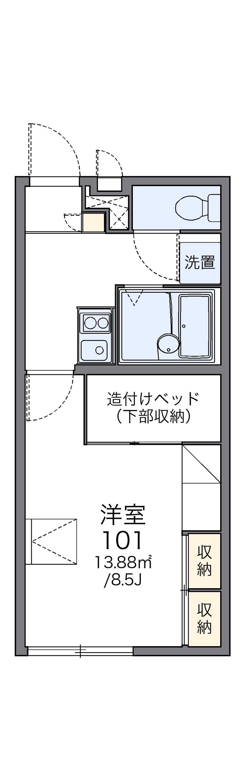レオパレスシーロムワン 間取図