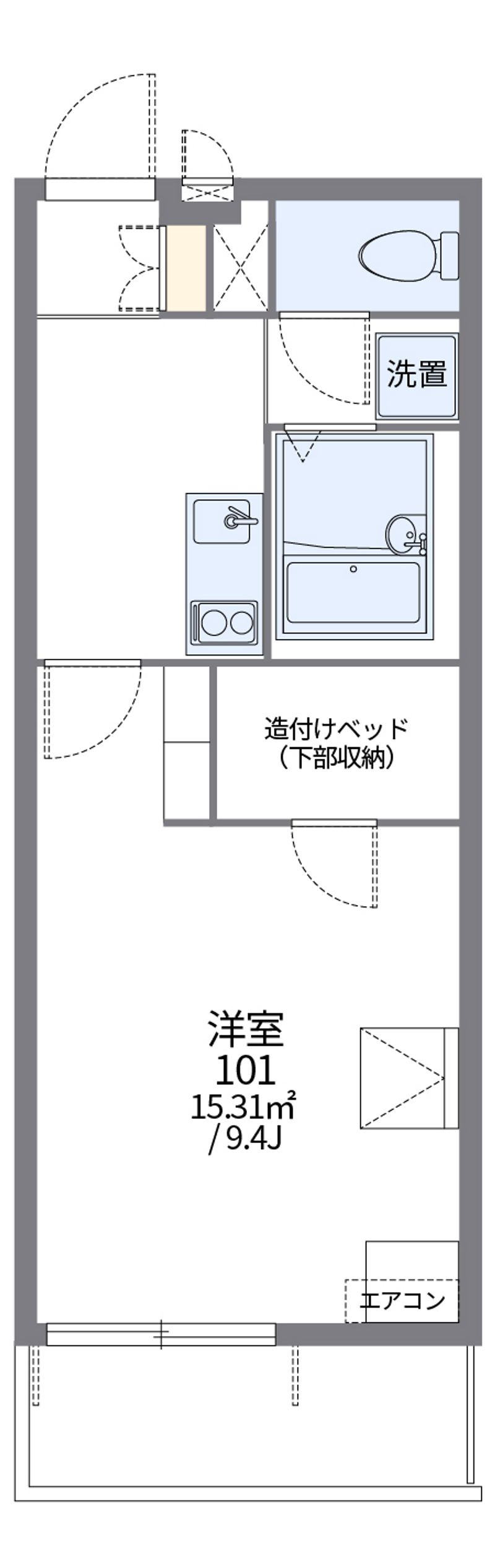 レオパレス東たつみ 間取図