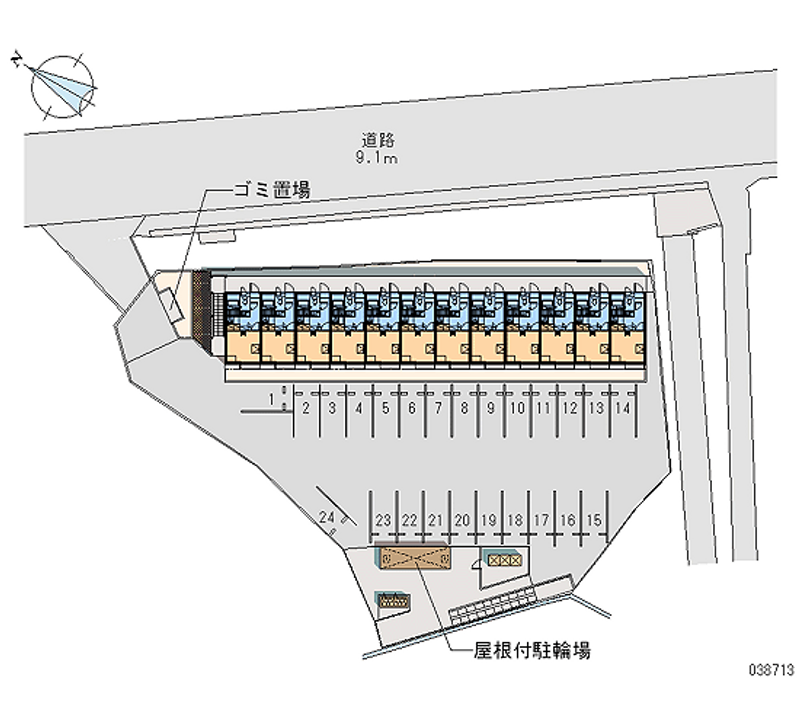 レオパレスランディーヌ河辺 月極駐車場