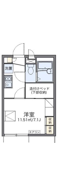 レオパレスマルベリー　Ｋ 間取り図