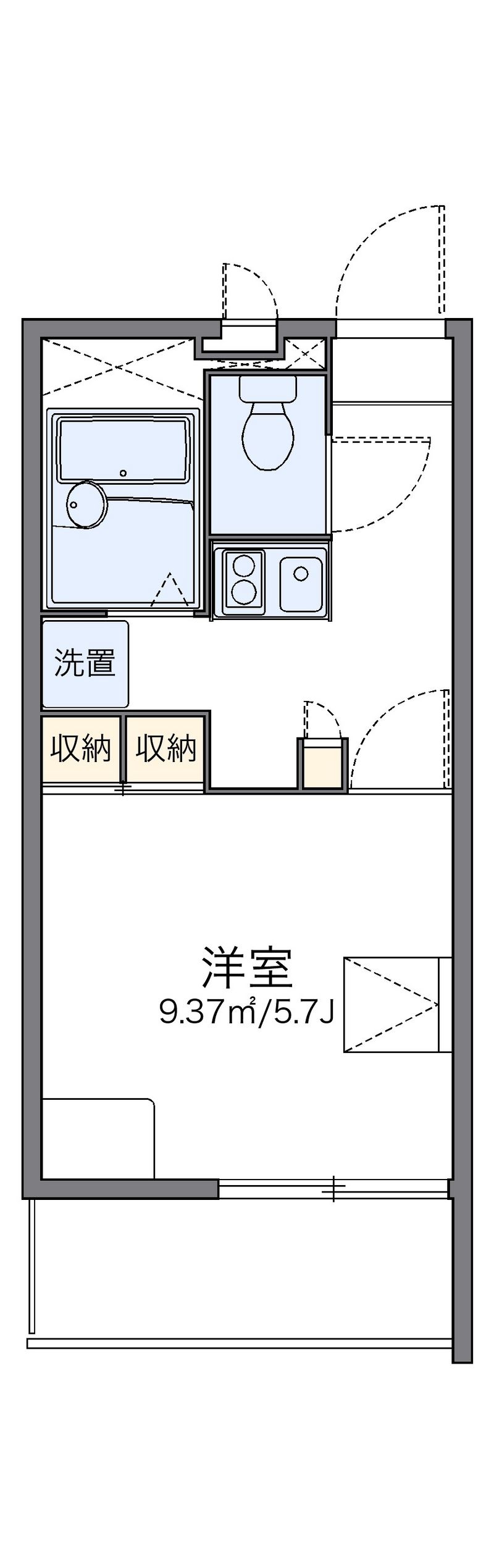 レオパレスピースフル　稲月 間取図