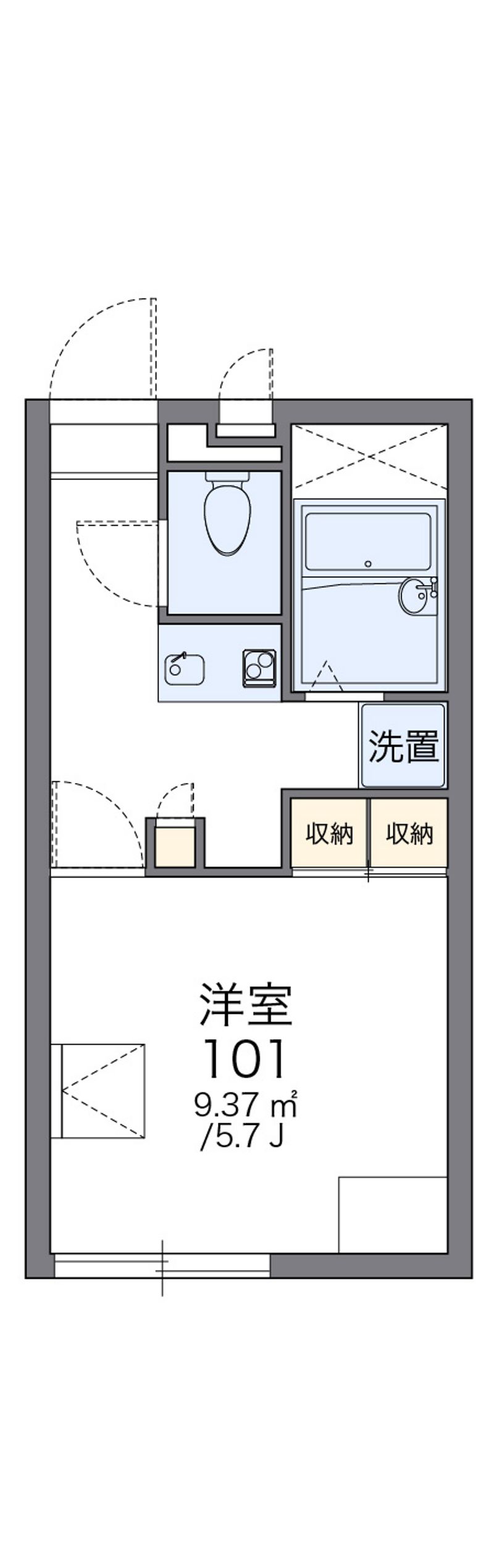 レオパレスヒルズ稗田 間取図