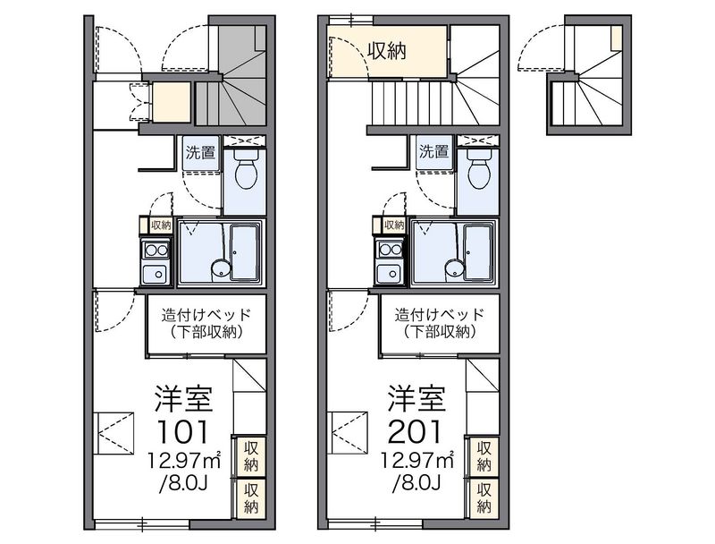 レオパレスいみず北 間取図