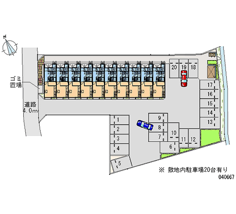 レオパレスレイソイス 月極駐車場